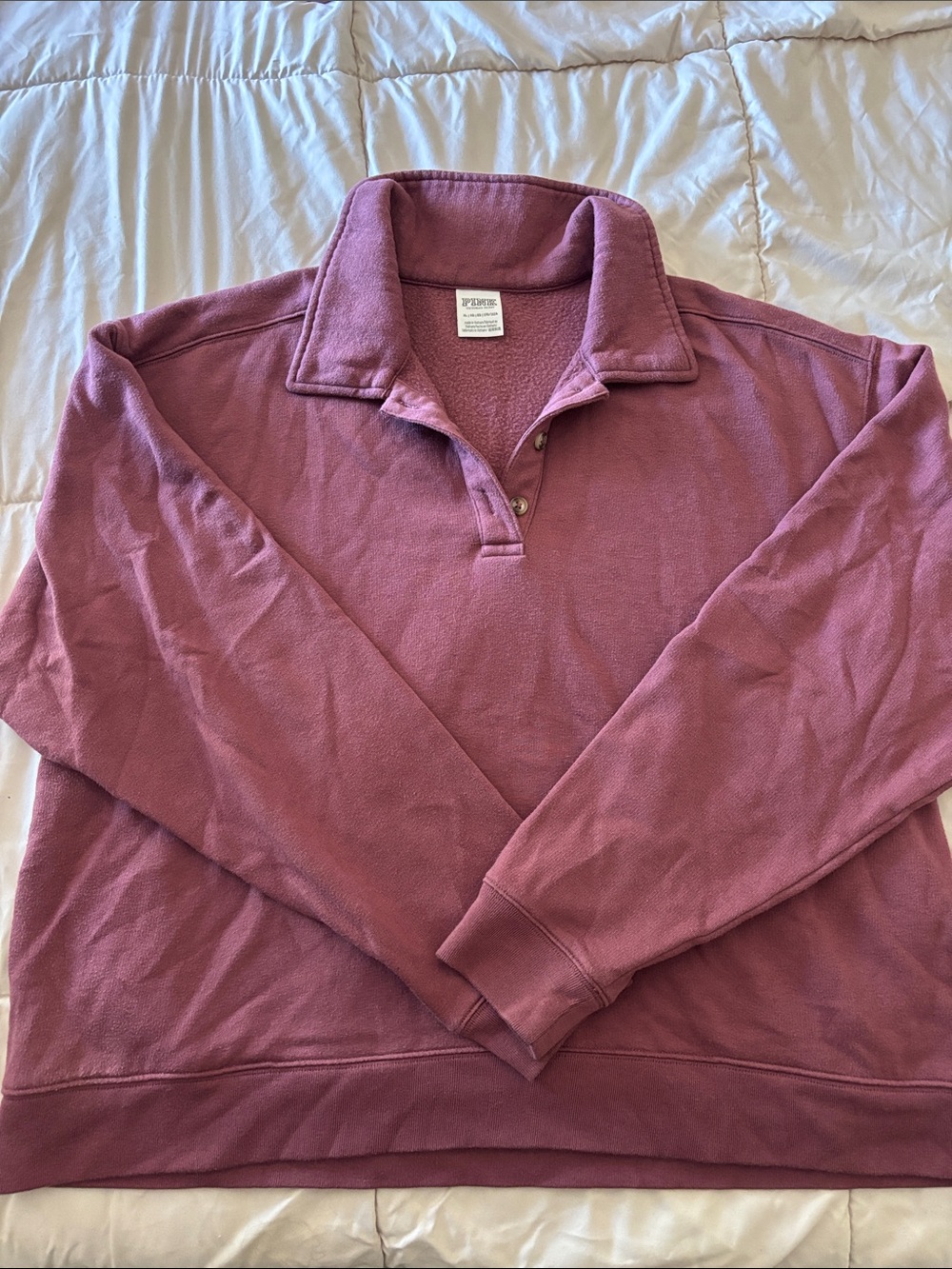 PINK Victoria's Secret Mauve Quarter-Snap Pullover Sweatshirt